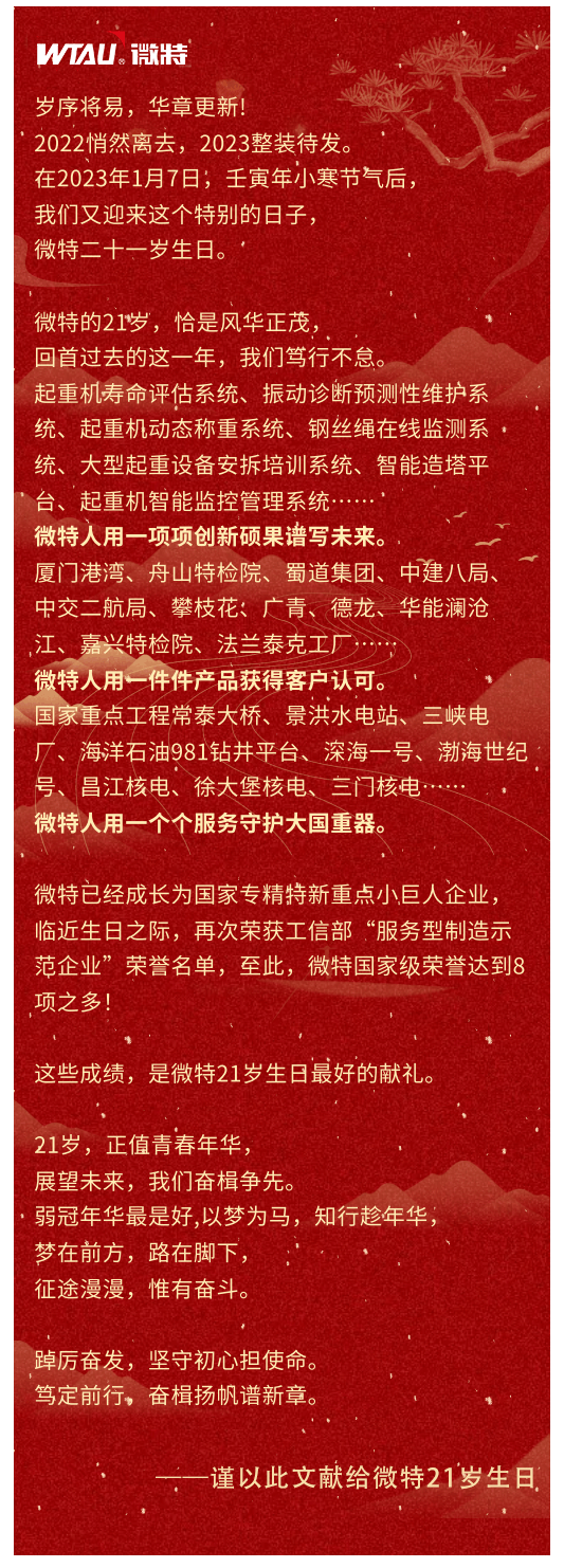 篤定前行 奮楫爭先！丨祝微特21歲生日快樂！